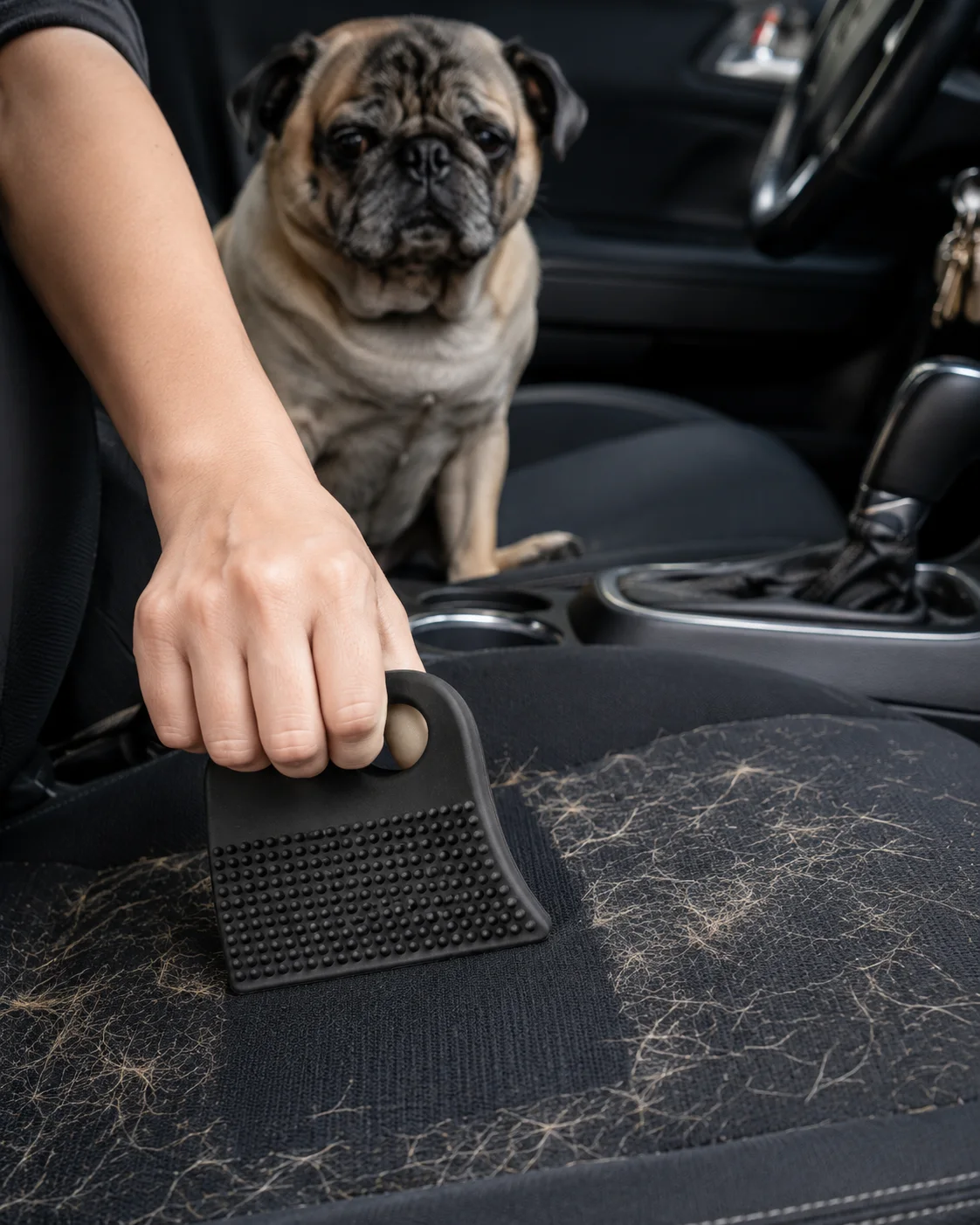 PawTrip Reusable Pet Hair Remover Brush for Cars & Upholstery Grooming thumbnail 2 - PawTrip SA