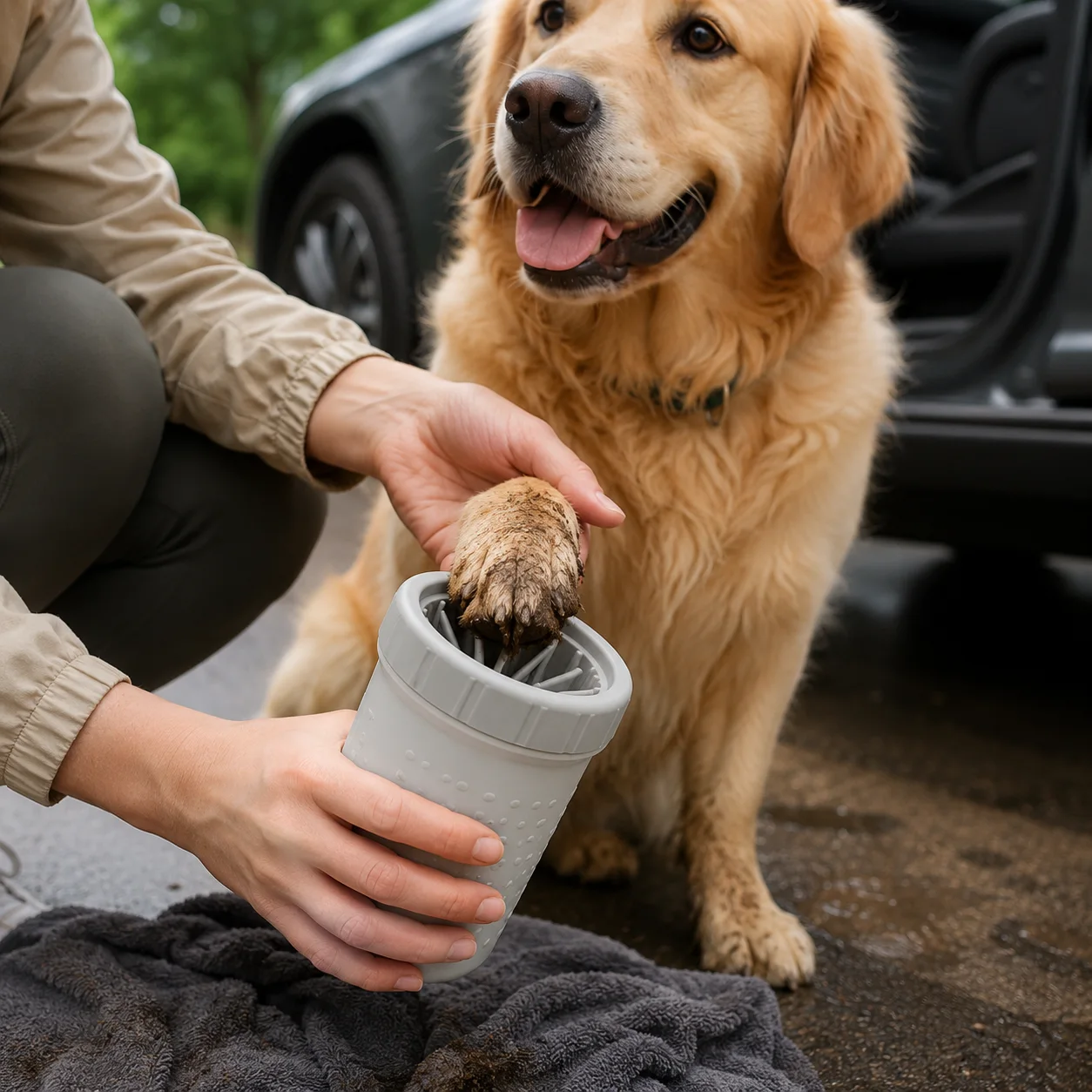 PawTrip Silicone Dog Paw Cleaner Cup Grooming thumbnail 2 - PawTrip SA