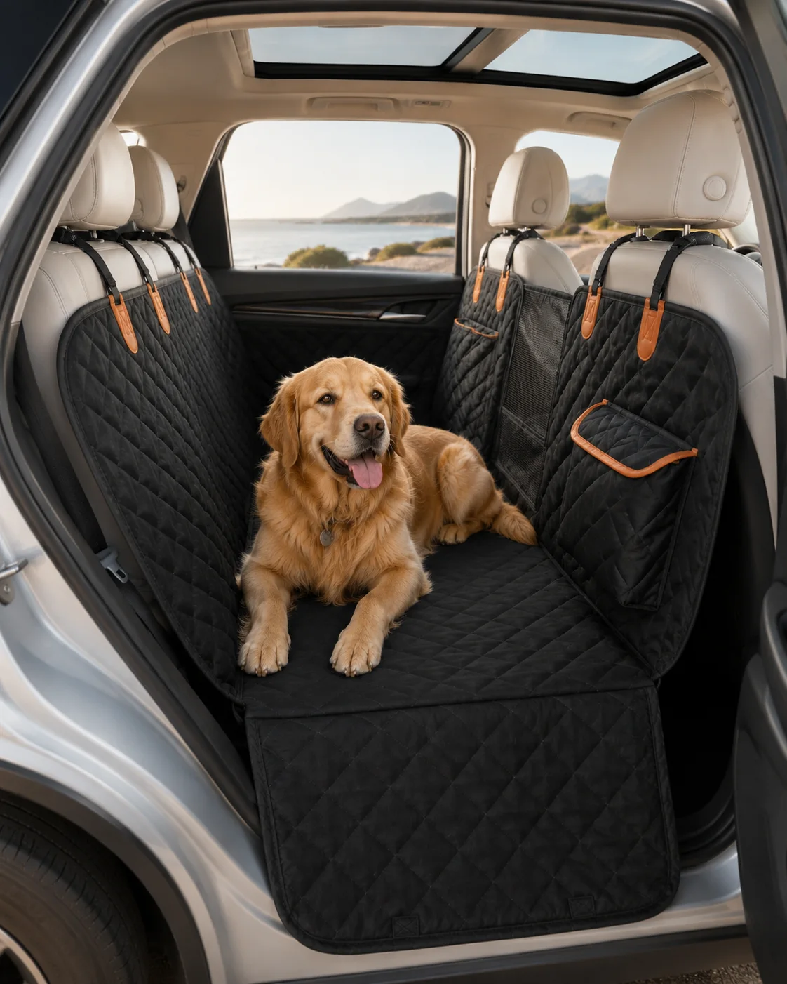 PawTrip Waterproof Dog Car Seat Hammock with Mesh Window Car Protection - PawTrip SA